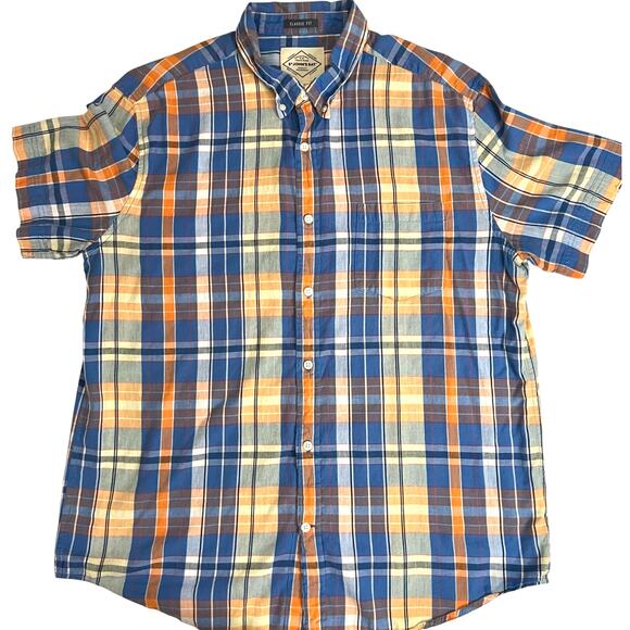 St. John’s Bay Men’s Large Plaid Cotton Shirt Classic Fit Short Sleeve Summer - Picture 9 of 11